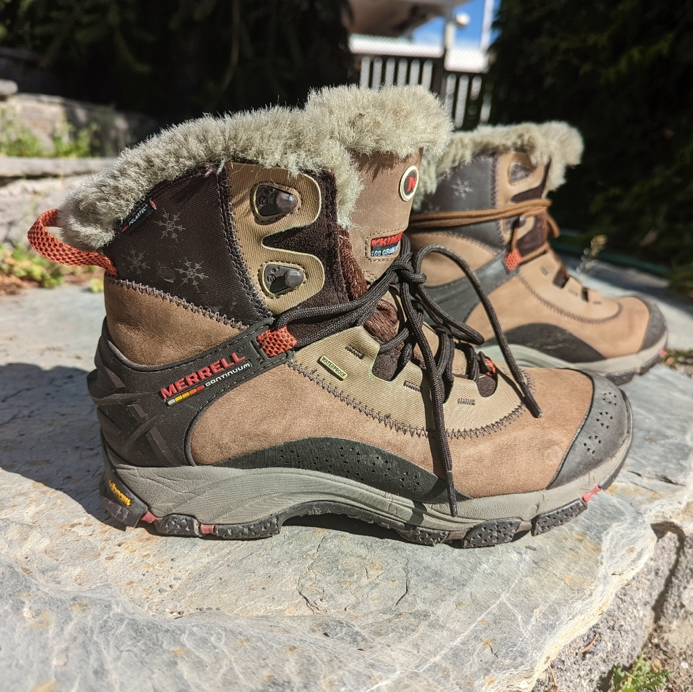 Merrell Thermo Arc Brindle 6 Waterproof Continuum Vibram Hiking Boots Sz 8
